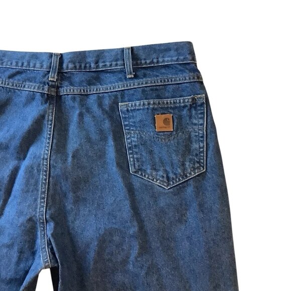 Carhartt Jeans Mens Size 46x32 Relaxed Straight Denim Five Pocket - Picture 3 of 10